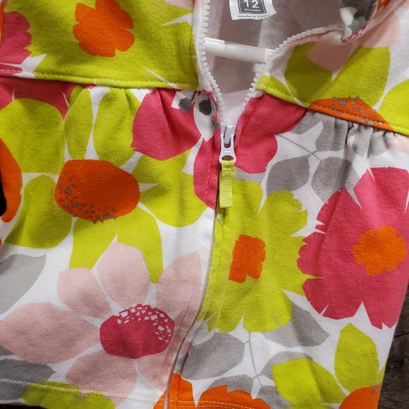 Carter’s Baby Girl Floral Zip Jacket 12M Spring Hoodie 100% Cotton - Picture 3 of 5